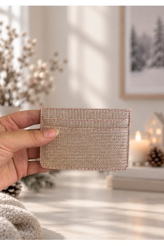 Elpida Bags Kadın Işıltılı Dokulu Kartlık Açık Pembe