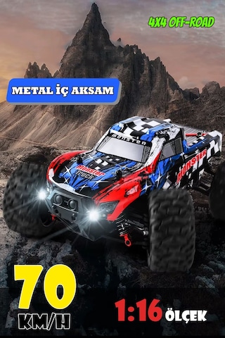 70km Hız Yapan Rc Araba Fırçasız Motor Metal Alaşım 2.4ghz Uzaktan Kumandalı Araba Rc Araç Karışık