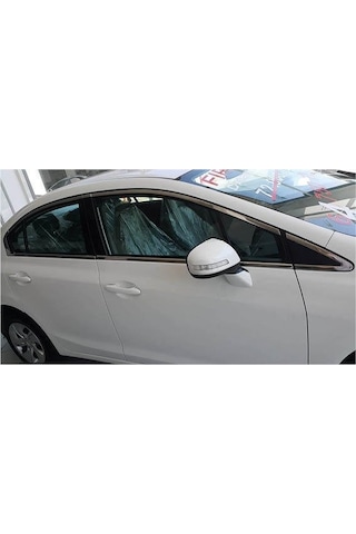Honda Civic Fb7 için Dur Cam Çerçevesi Kenar Çıtası Krom Tam