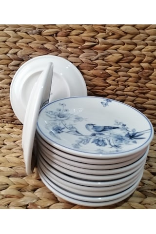 Güral Porselen Kuş Model 19 Cm 12 Adet Pasta Tabak