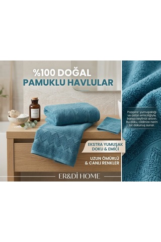 Banyo Havlusu %100 Pamuk 70 140 Petrol Mavisi