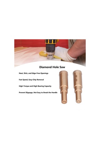 Youtek 16mm Elmas Matkap Ucu, Büyük Talaş Çıkışlı, Yüksek Tork, Cam, Fayans, Taş, Mermer İçin Sıkıcı Delme Aleti 2 Adet