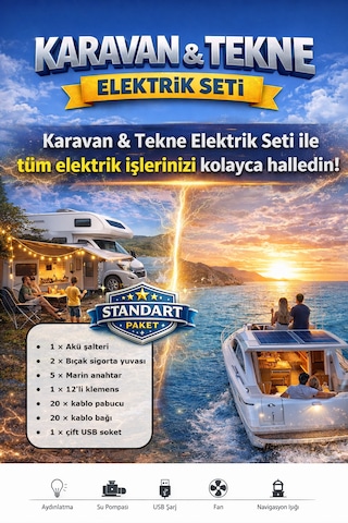 Karavan & Tekne Elektrik Tesisat Seti Standart Paket Karavan & Tekne Elektrik Tesisat Seti Standart Paket
