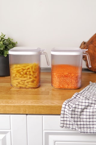 4'lü Çok Amaçlı Erzak Ve Bakliyat Saklama Kabı Seti 2 X 2.5 Lt, 2 X 1.1 Lt Şeffaf