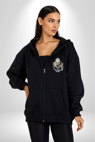 Angemiel Breaking Bad Kadın Erkek Siyah Kapüşonlu Fermuarlı Baskılı Hırka Sweatshirt Siyah