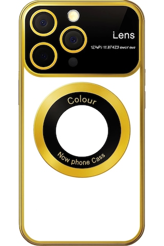 Apple Uyumlu iPhone 13 Pro Kılıf Kamera Korumalı Magsafe Colourl Gold