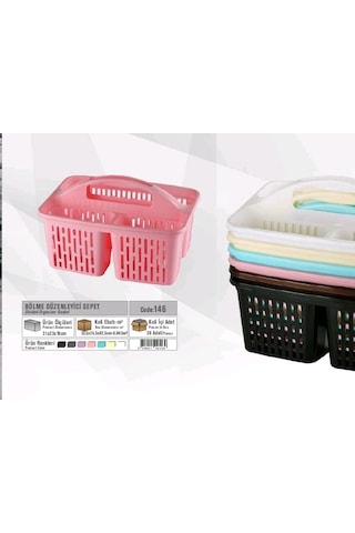 Bölme Düzenleyici Sepet Divided Organizer Basket Pembe