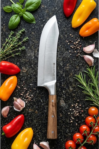 Wood Serisi Ceviz Sap Mutfak Şef Bıçağı Et Ekmek Sebze Salata Şef Bıçak Lzg-101x