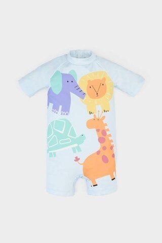 DeFacto Erkek Bebek Desenli Mayo E3358A525SMBE495 Mavi