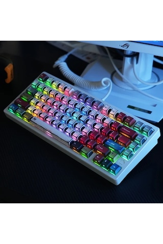 Honeybeeshop Renkli Çizgi Roman Tarzı 137 Tuşlu Anime Gradyan Pbt Klavye Kapak Seti Cherry Profili Yan Baskılı Parlak Yazılar Mekanik Klavyeler İçin