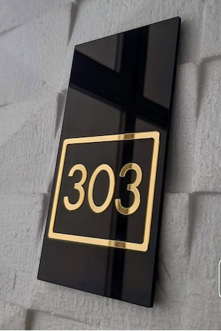 Glossy Black Serisi Full Frame Kapı Numarası