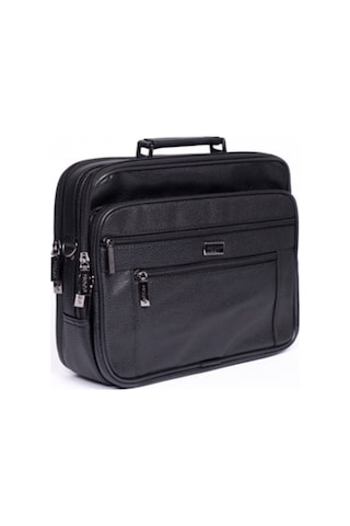 Moda Çanta Büyük Boy Bu-45 Erkek Siyah Suni Deri Askılı Çanta