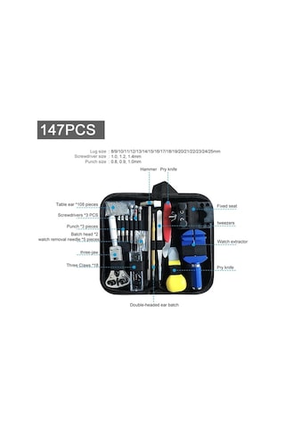 Ebitda 147 Parça Saat Tamir Seti, Saat Arka Kapak Açıcı, Pil Değiştirme Aracı, Profesyonel Saatçi Kiti