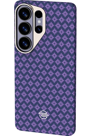 Galaxy S26 Ultra Uyumlu Kılıf M-safe Şarj Özellikli Benks Armorair Armorgrid Serisi Kevlar Kapak Mor