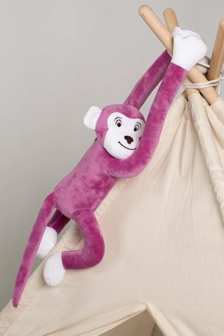 Boumini Toys Boyuna Sarılan Pelüş Maymun Mor Elleri Çıtçıtlı 55 CM - Mor