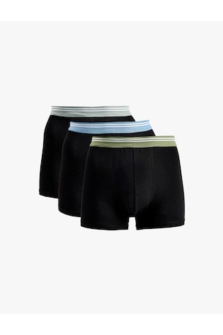 Koton Pamuklu Bel Detaylı 3'lü Boxer Seti Siyah 6slm90028mk