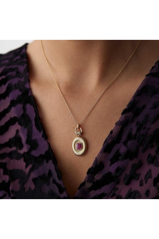 By Golden House Vintage Ruby Pırlanta Kolye