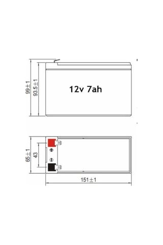 Orbus Orb12-7 ,12v/7ah 150x65x90mm Kuru Akü