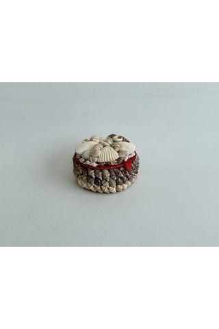 Deniz Kabuğu Kaplamalı Kutu 7x4cm - Mücevher Takı Kutusu