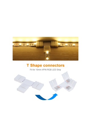 Neevoyu Rgb Led Işık Şeridi Bağlantı Seti - L Ve T Tipi, İki Yönlü Kablolu, Kaynaklama Gerektirmeyen Kilitli Bağlayıcılar