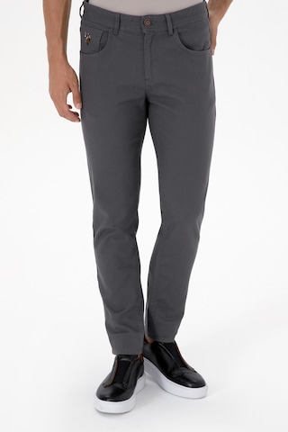 U.S. Polo Assn. Erkek Gri Slim Fit Kanvas / Chino Pantolon 50310340-VR024