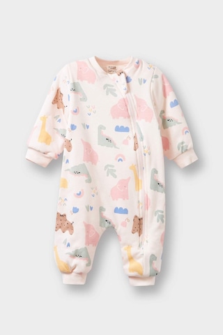 Defacto Kız Bebek 1 Tog Elyaf Dinozor Baskılı Uzun Kollu Fermuarlı Tulum F2186a525aupn344 Pembe