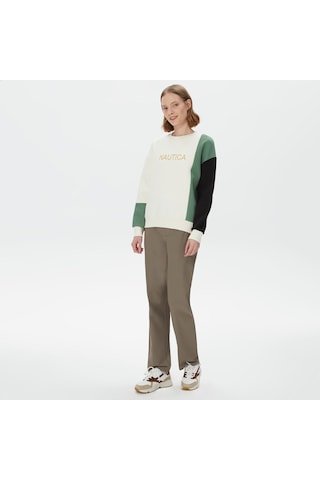 Nautica Nautıca Kadın Yeşil Relaxed Fıt Uzun Kollu Sweatshırt Düz 37k154t Yeşil