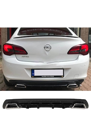 Opel Astra J Sedan Uyumlu Siyah Difüzör Çiftli Kare Egzoz Görünümlü D Tip Difizör