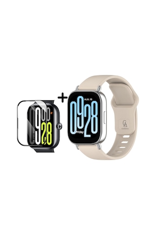 Xiaomi Redmi Watch 5 Active Uyumlu Yumuşak Silikon Kordon Ve Kavisli Ekran Koruyucu Seti