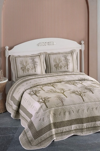 Örtüm Palmira Çift Kişilik Kapitone Yatak Örtüsü Takımı - Koyu K