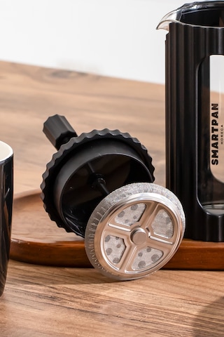 Porsima Smartpan Bv093 French Press Paslanmaz Çelik Süzgeçli Cam Bitki Çayı Demliği Kahve Presi - 350 Ml Siyah