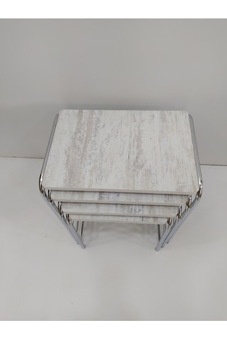 Zigon Sehpa 4'Lü Metal Model Transmisyon Nikelaj Ayak Ahşap Merme (422100587)
