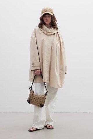 Manuka Stokholm Şal Detaylı Oversize Trençkot Bej