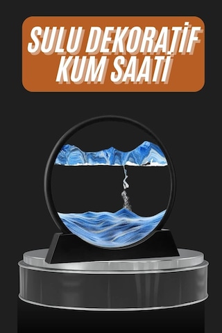 Dekoratif Sulu Kum Saati Ofis Masa Üstü Ev Yuvarlak Kum Saati Belirtilmemiş