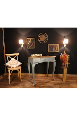 Wooding 80 Cm Çekmeceli Masif Gri Naturel Dresuar (548586312) Gri