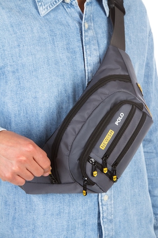 Newish Polo Erkek Usb Kulaklık Çıkışlı Crossbody Çapraz Göğüs Omuz Ve Bel Çantası New328 Gri