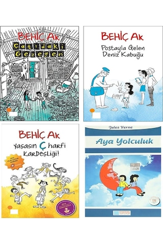 Çatıdaki Gezegen Postayla Gelen Deniz Kabuğu Yaşasın Ç Harfi Kardeşliği Aya Yolculuk 4 Kitap Set