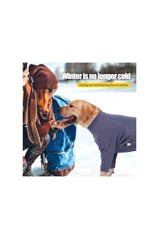 Vkemall Kış İçin Köpek Isı Sağlama Fleece Mont, Yüksek Yaka Dört Ayaklı, Gri Mavi, Xs Ya002v031