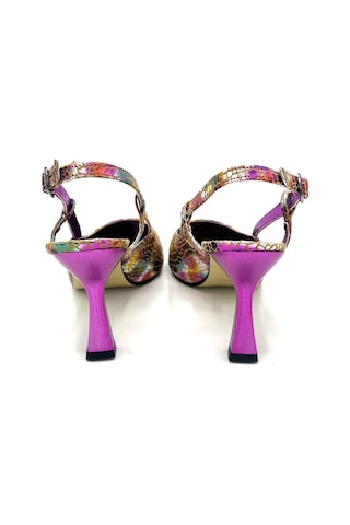 Nostra Shoes Karışık Emily Kadın Topuklu Ayakkabı Fuşya - Çok Renkli