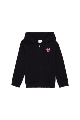 U.S. Polo Assn. Kız Çocuk Siyah Fermuarlı Basic Sweatshirt 50296390-VR046