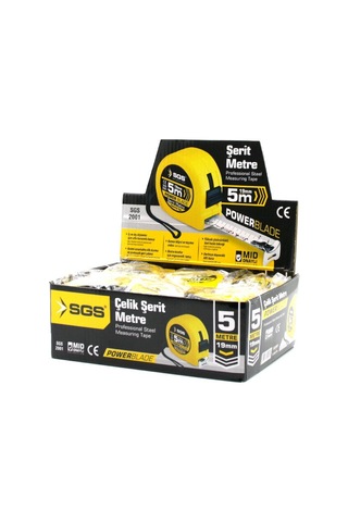 Sgs-2001 Şerit Metre 5mt X 19mt Stoplu - 12'li Paket Diğer