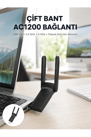 Znv Zenvia Mey İthalat Usb Wifi Adaptör 1200 Mbps Hız Znv2025 Cmn 53018293