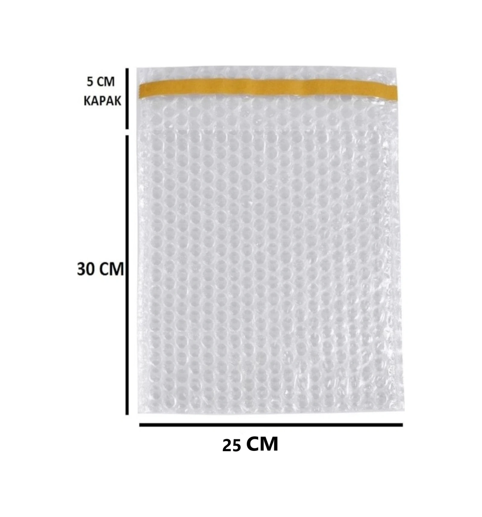 Balonlu Patpat Torba, Bantlı Baloncuklu Torba-zarf 25cm En X 30cm Boy + 5cm Kapak 50 Adet