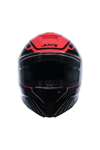 Just1 J-str Tactical Kapalı Motosiklet Kaskı Kırmızı Gümüş Kırmızı / Gümüş