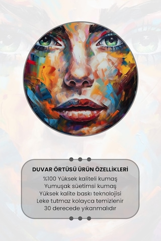 Fırça Darbesi Kadın Desenli Duvar Halısı Duvar Örtüsü Tapestry Süet Dokulu Kumaş