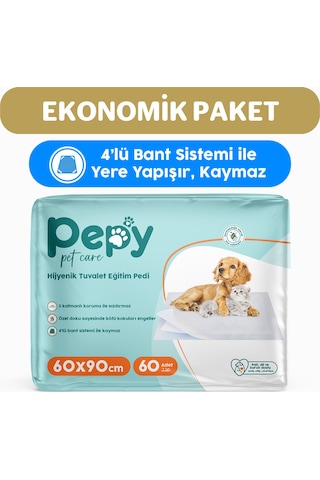 Pepy 60x90 Hijyenik Tuvalet Eğitim Pedi 30'lu 2 Paket 60 Adet