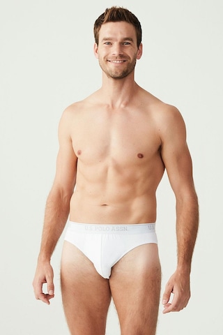 U.S. Polo Assn. U.s Polo Assn. 90003 Erkek Battal 3'lü Slip Külot-beyaz Beyaz