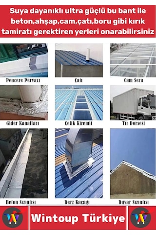 Ultra Güçlü Su Neme Dayanıklı Çok Amaçlı Montaj Onarım İzolasyon Tamir Bantı Kırmızı 48 Mmx10 Metre