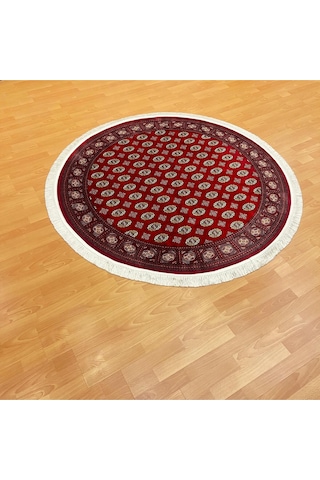 Buhara 160 X 160 Yuvarlak İpek Halı Kırmızı