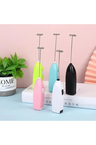 Sunshine011 Pembe Mini Elektrikli Köpük Yapıcı Pil İle Çalışan, Kahve Ve Cappuccino İçin Taşınabilir